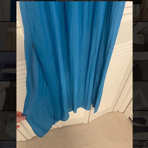 Zara Blue Maxi Dress Slits and Peep Hole - Picture 4 of 5